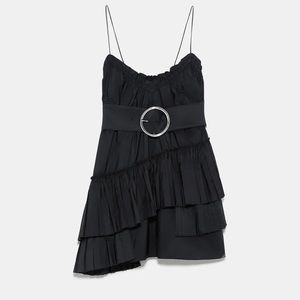 Zara Women Belted Mini Dress Black Blogger Fav 7742/512